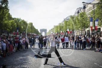 France Champs Elysees Pedestrians