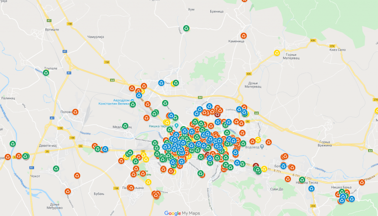 Pomoću mapiranja kanti za reciklažu do efikasnijeg upravljanja otpadom u Nišu!