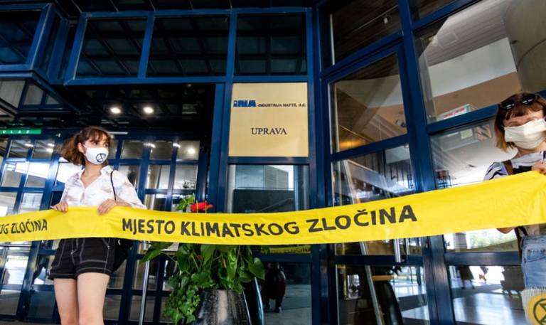 Mesto klimatskog zločina u Zagrebu – aktivisti protiv industrije nafte i gasa