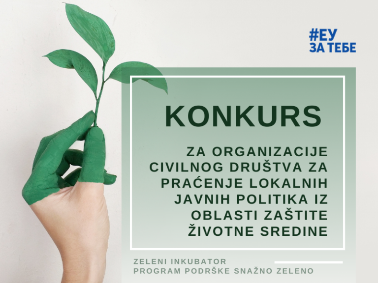 Program podrške snažno zeleno: Konkurs za organizacije civilnog društva